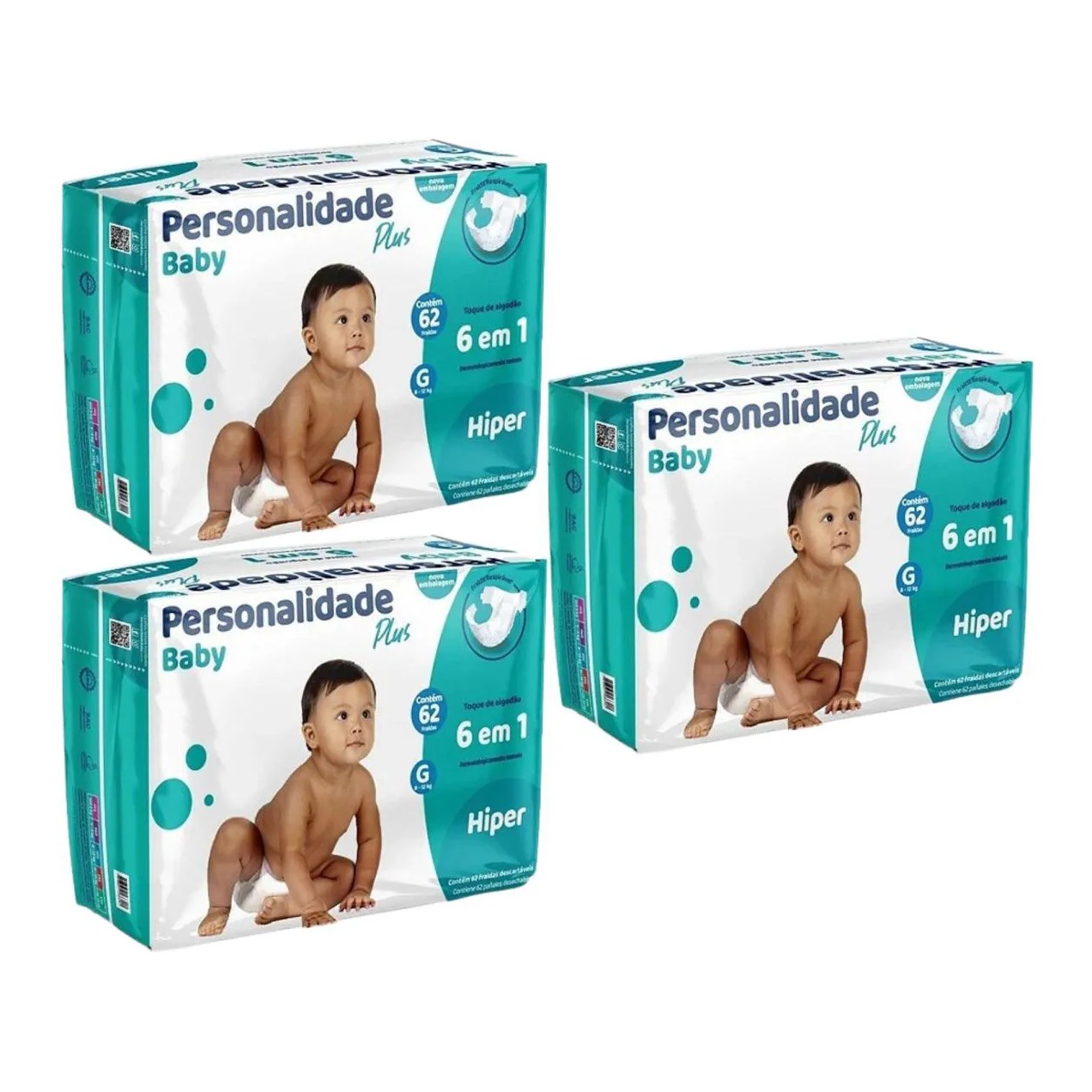 Kit C3 Fralda Baby Plus G Conforto para Bebê - Personalidade