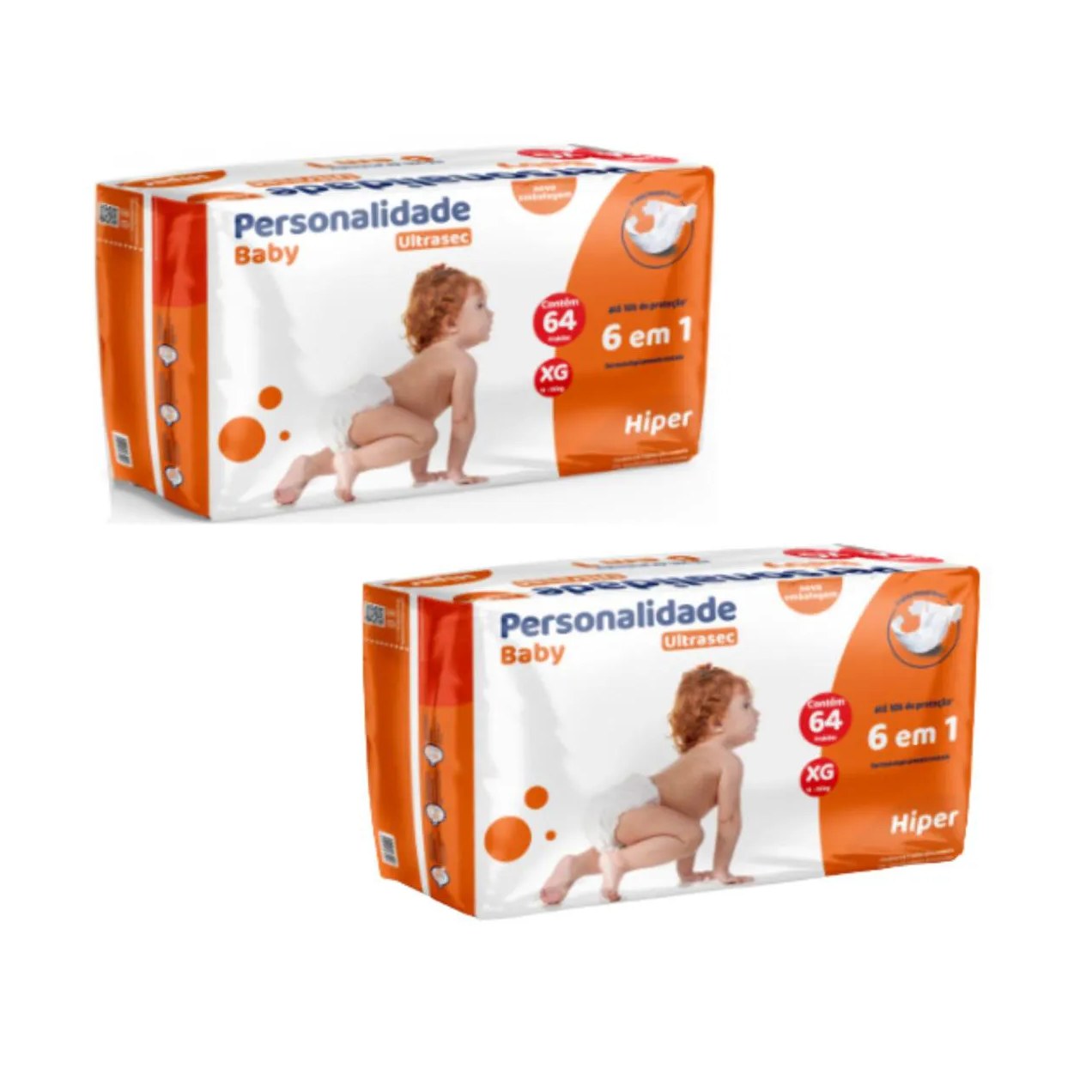 Kit C2 Fralda Infantil Pac Hiper Xg Ultrasec - Personalidade