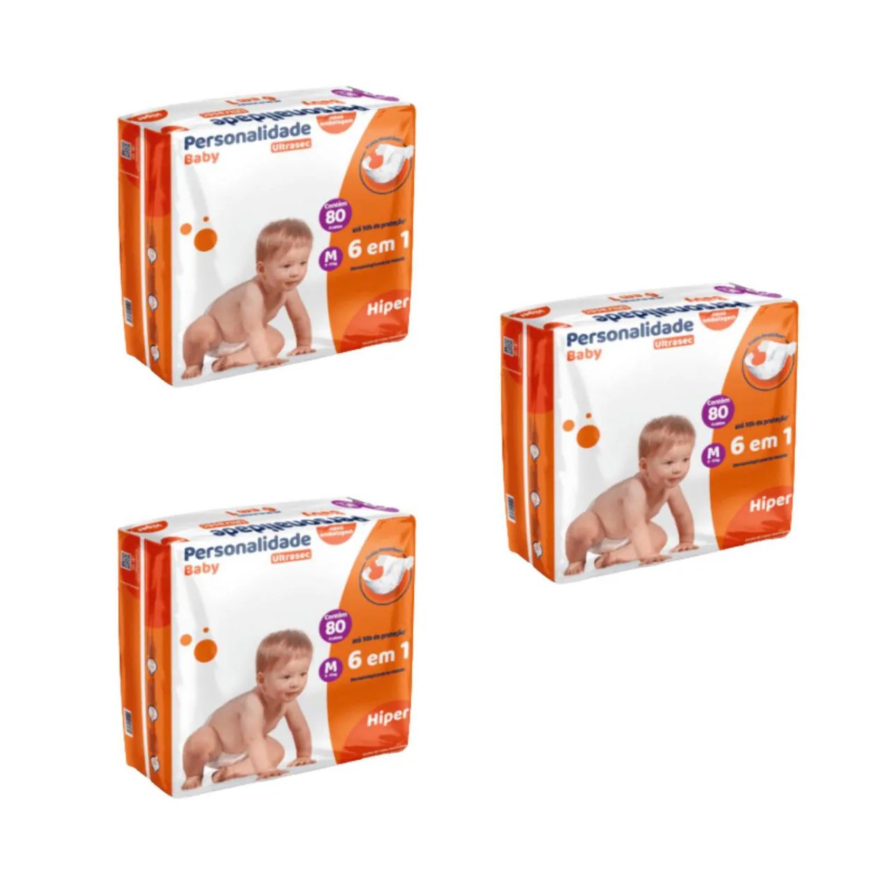 Kit C3 Fralda Infantil Hiper M Ultrasec - Personalidade