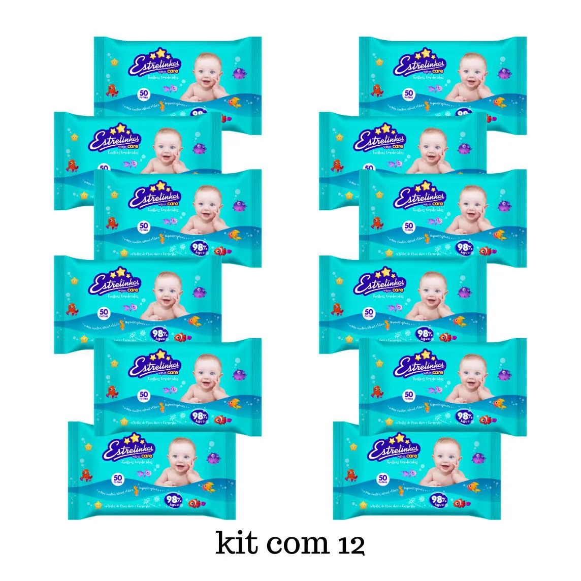 Kit C12 Estrelinhas Toalhas Umedecidas C50 – Hygieline