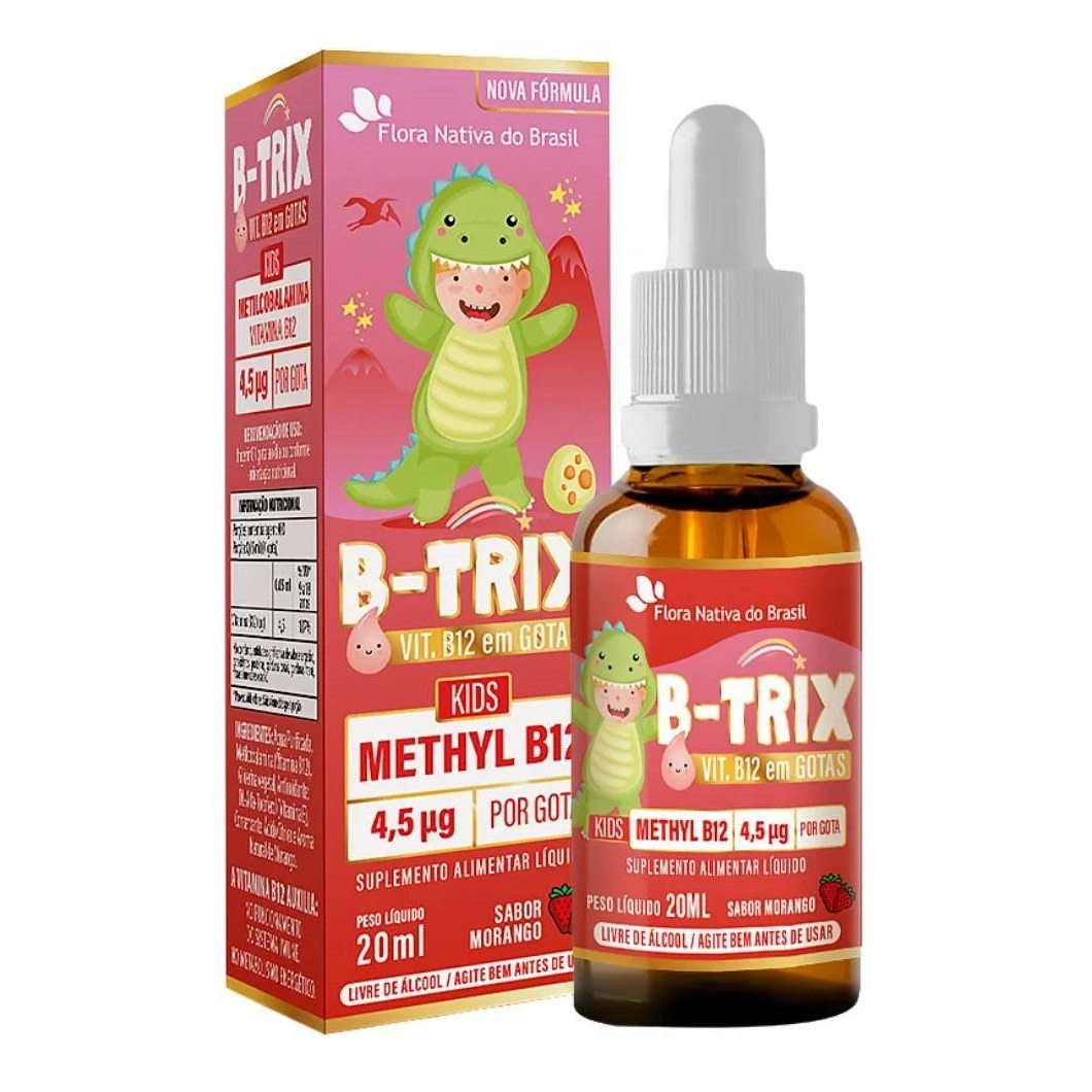 B-trix Metilcobalamina (vitamina B12 Infantil) 20ml - Flora Nativa Morango