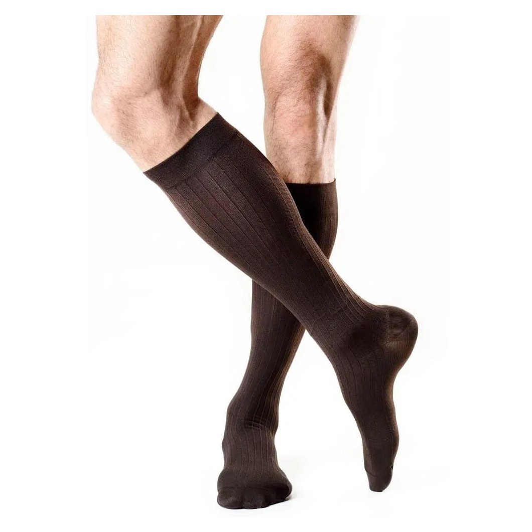Meia 3/4 Masculina Actitud 20-30 Mmhg Fechada Marrom Tam M