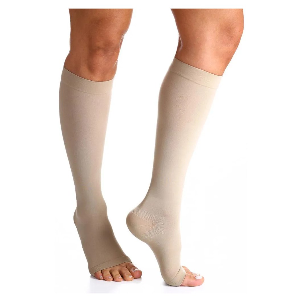 Meia 3/4 Selectcomfortpremium 20-30mmhg Natural Aberta G3