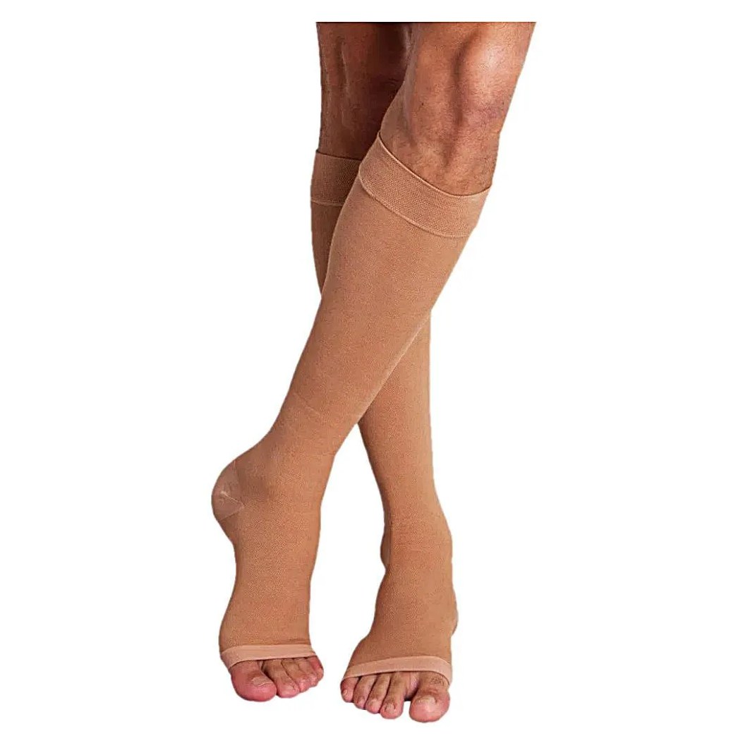 Meia de Compressão 3/4 Comfortline Cotton Venosan - Bege - 20-30mmhg - Longa - Tamanho Xg