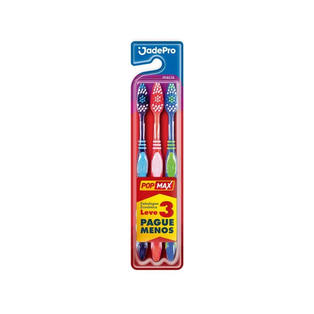 Escova Dental Jadepro Popmax com 3un