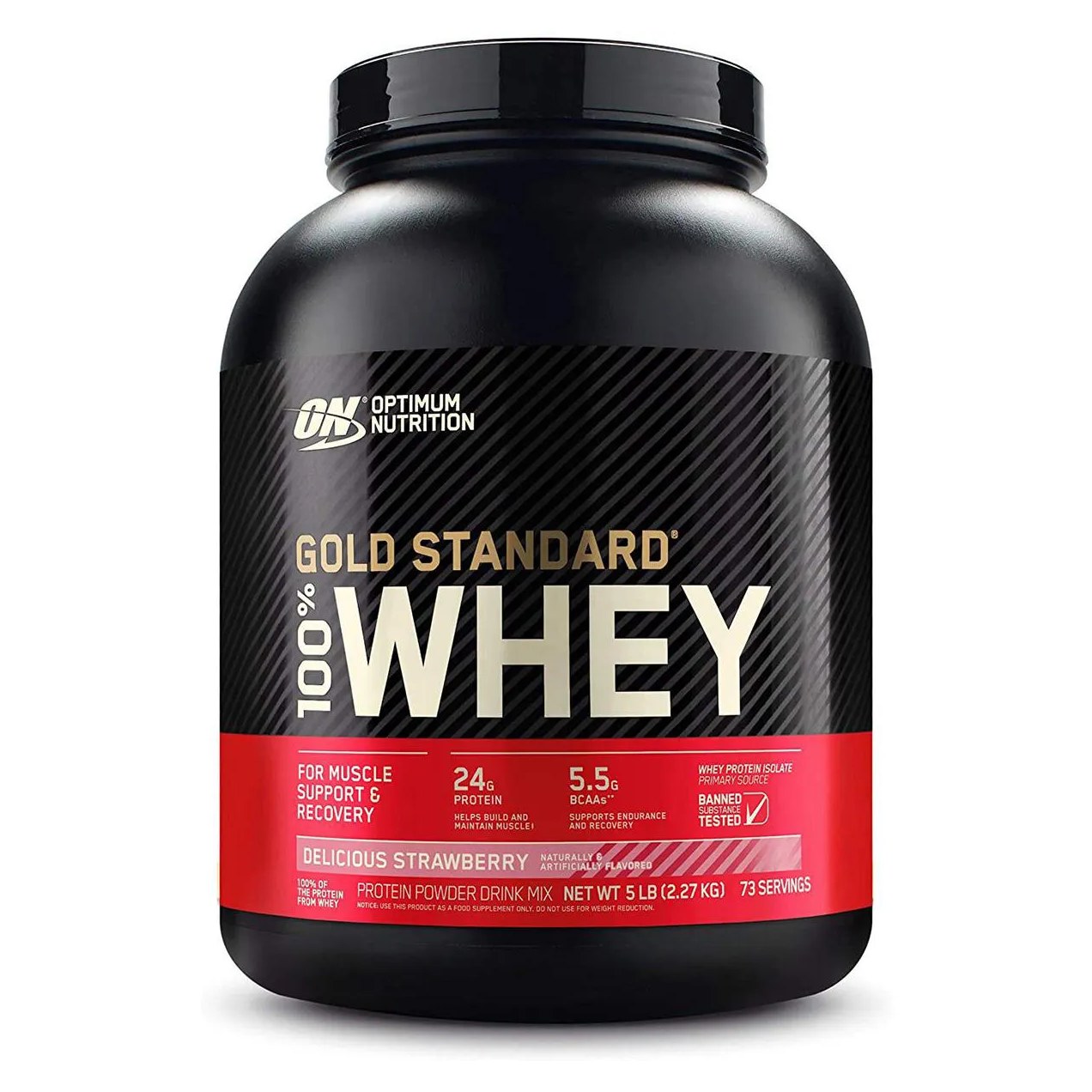 Whey Gold Standard 2.270 Kg (5lbs) - Optimum Nutrition Morango