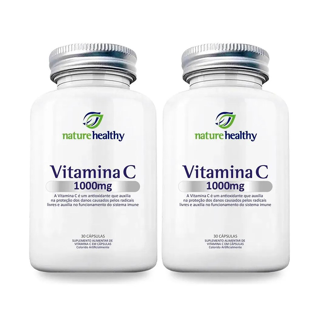Kit C/ 2 Vitamina C 1000mg Nature Healthy 30 Cápsulas