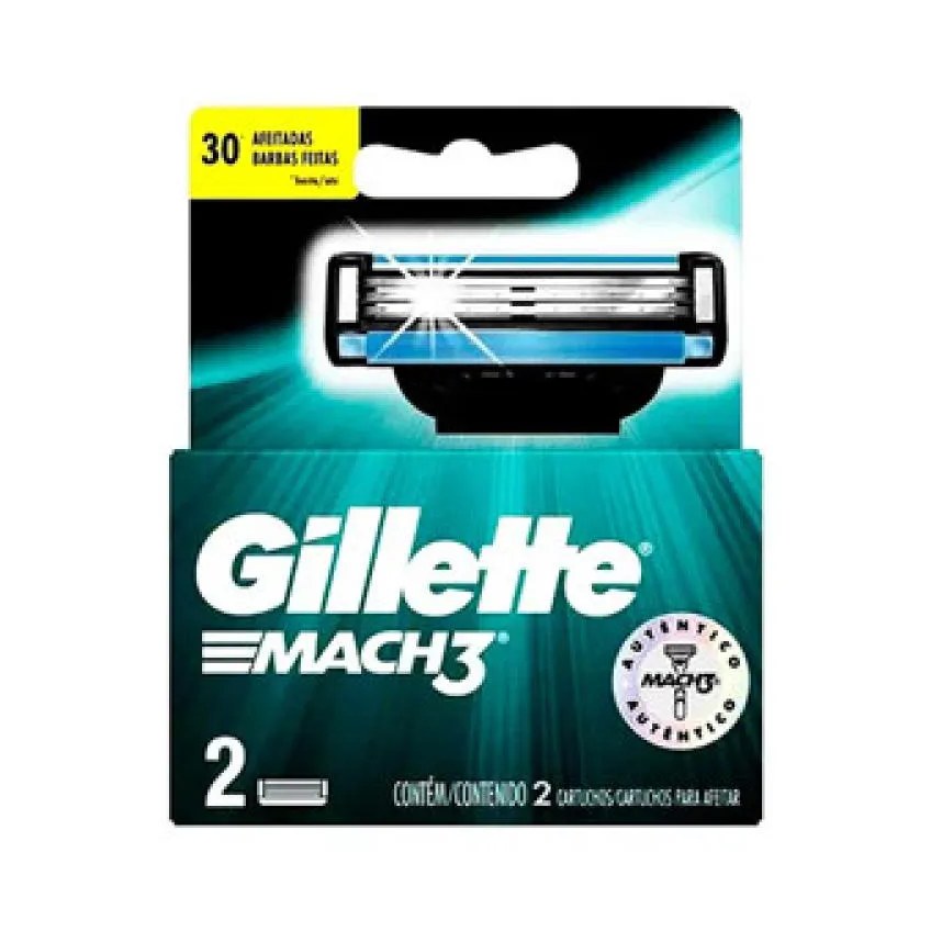Carga Refil Prestobarba Mach3 com Duas unidades - Gillette