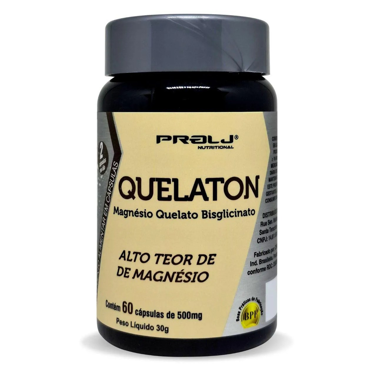 Quelaton Magnésio Quelato Bisglicinato 1000Mg na Porção 60 cápsulas Prolj Nutritional