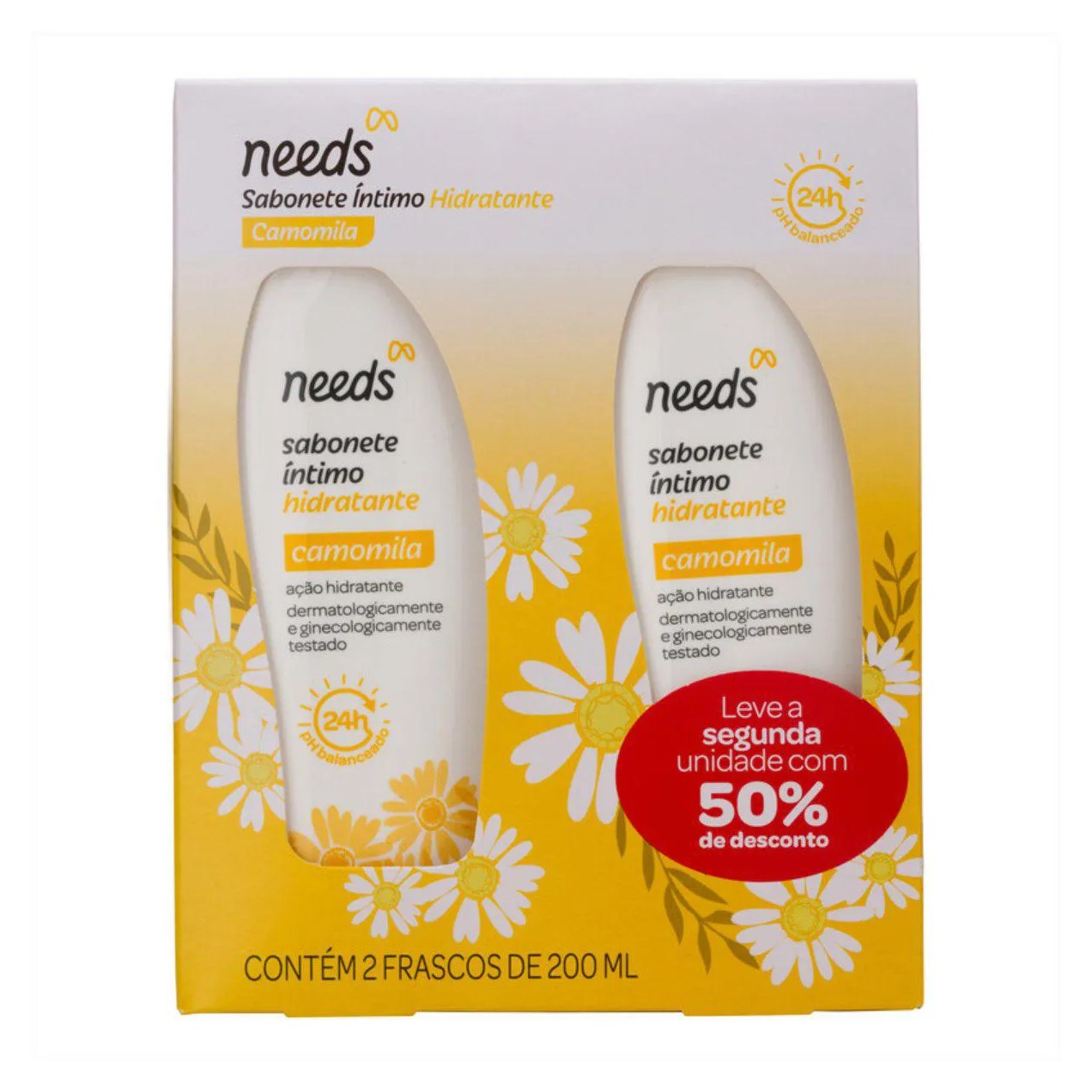 Sabonete Íntimo Hidratante Needs Camomila 2 Unidades de 200ml