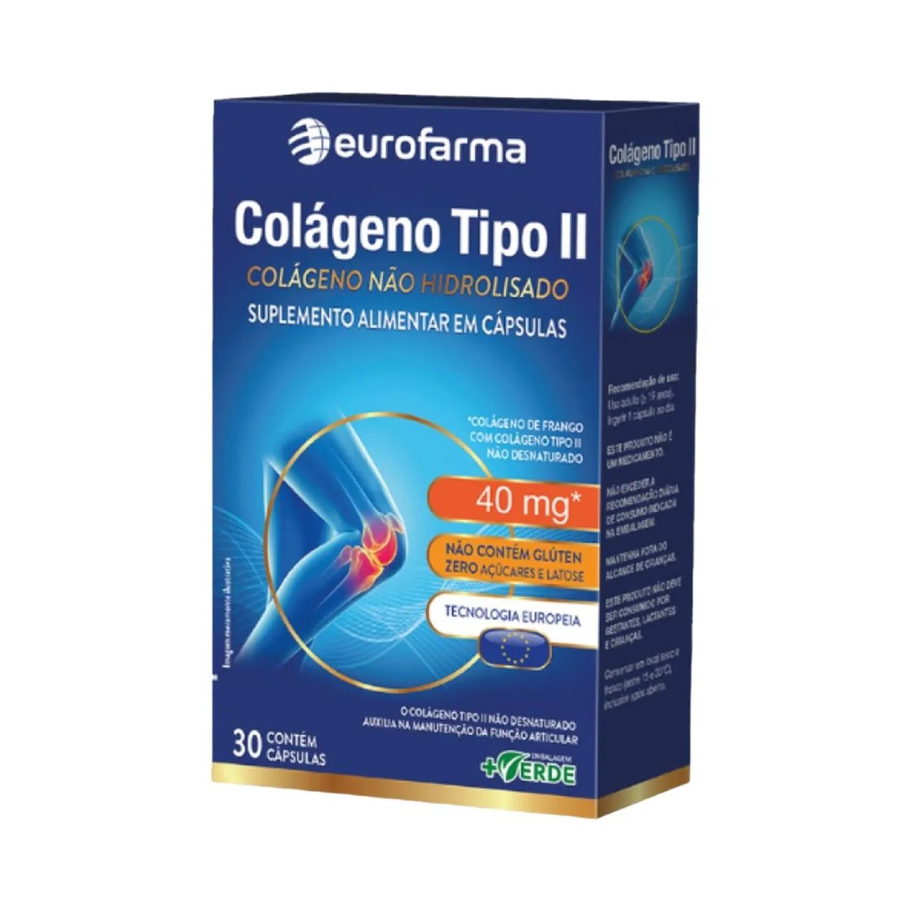 Suplemento Vitamina Colágeno Tipo 2 40mg 30 Cps - Eurofarma