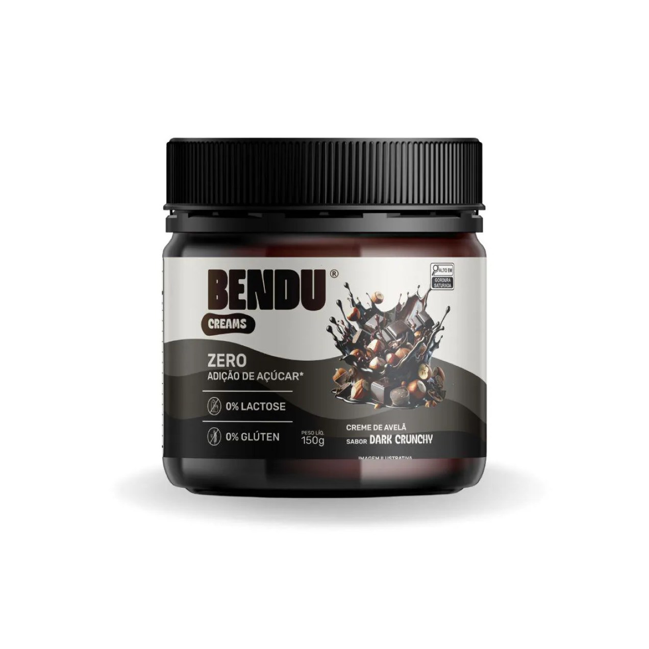 Creme de Avelã Bendu Dark Crunchy Zero Açúcar 150g