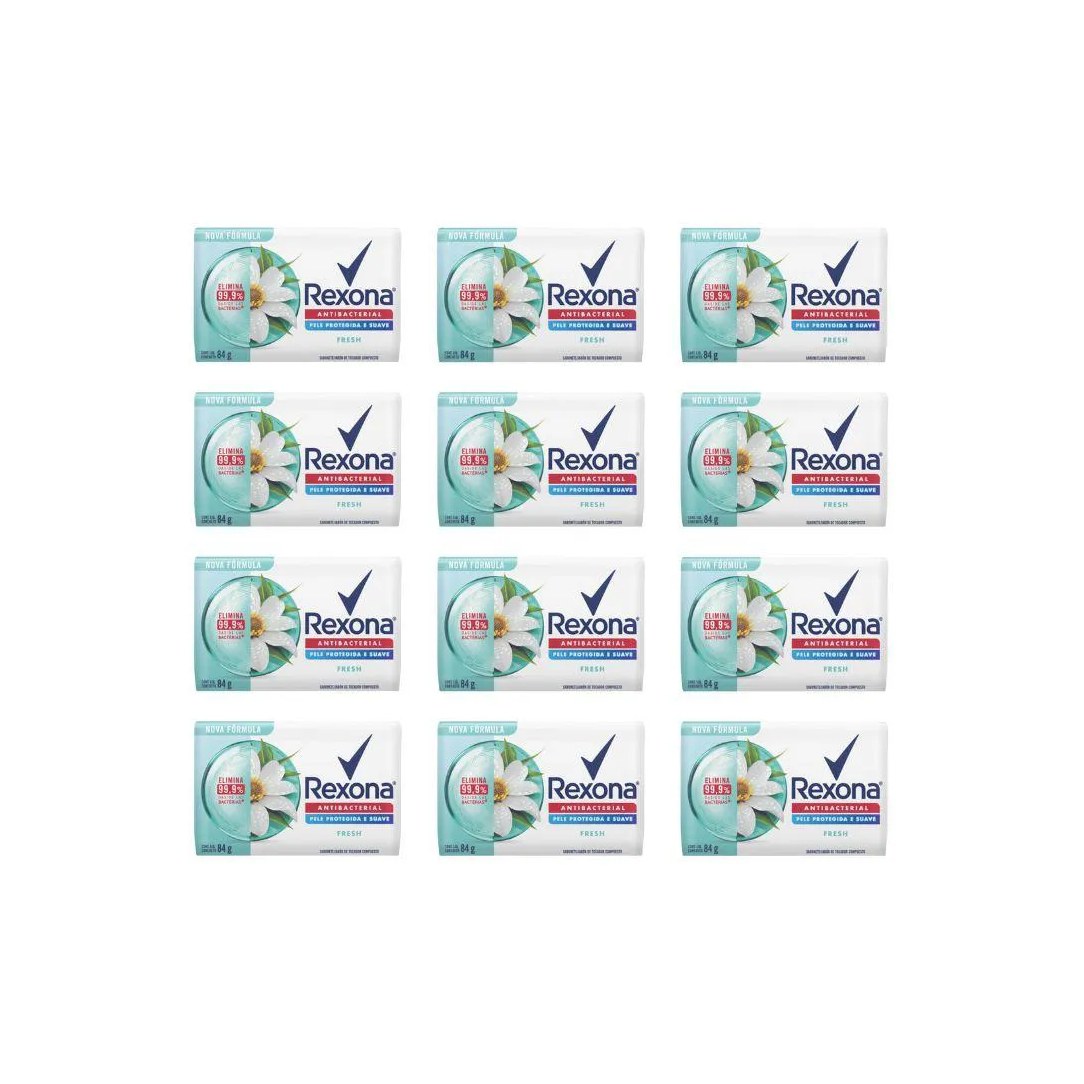Sabonete Rexona Antibacteriano Fresh 84g - Kit C / 12un
