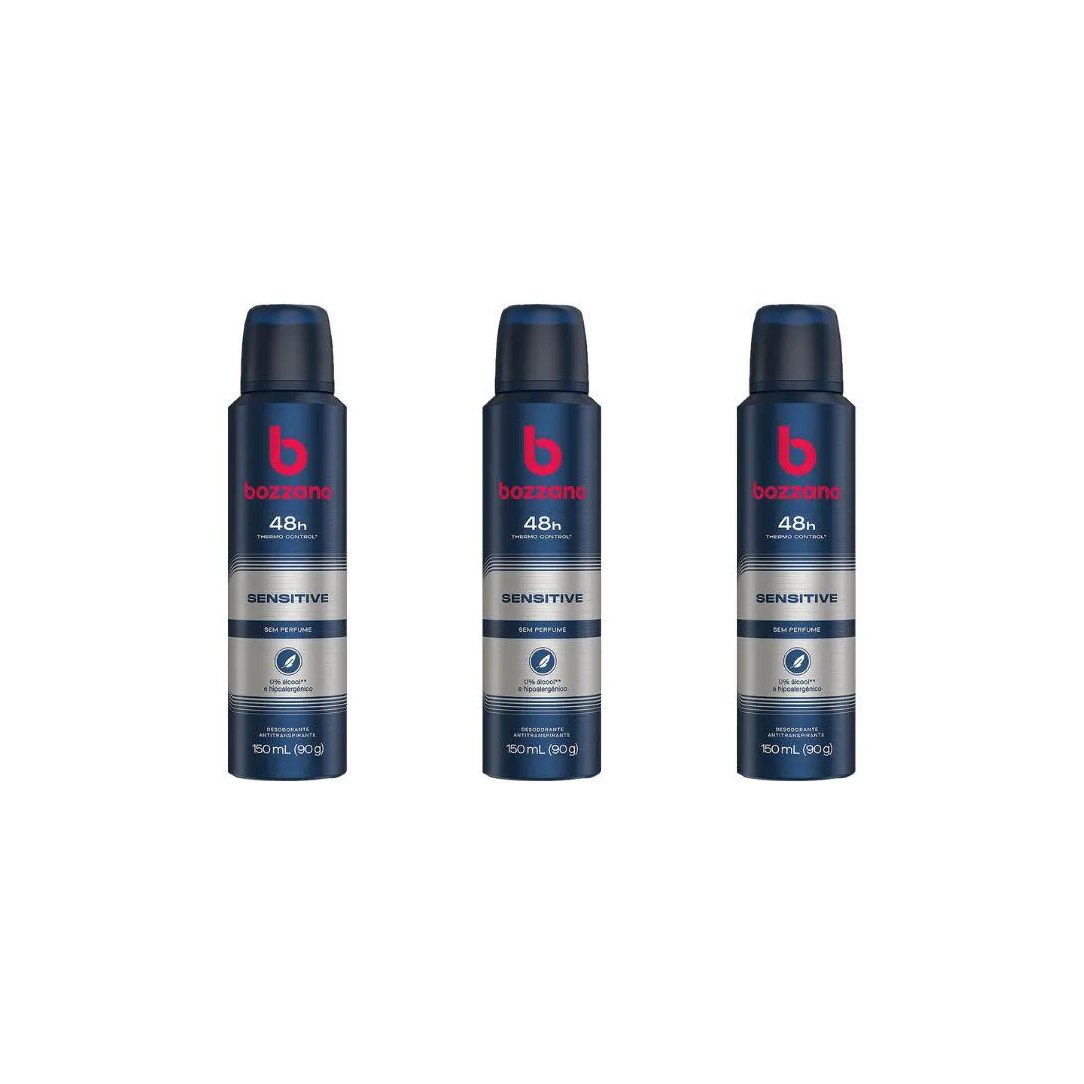 Desodorante Aerossol Bozzano 150ml Sensit sem Perf - Kit C / 3un