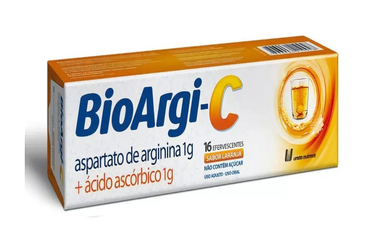 Vitamina C 1g + Arginina 1g Bioargi C 16cps Efervescentes