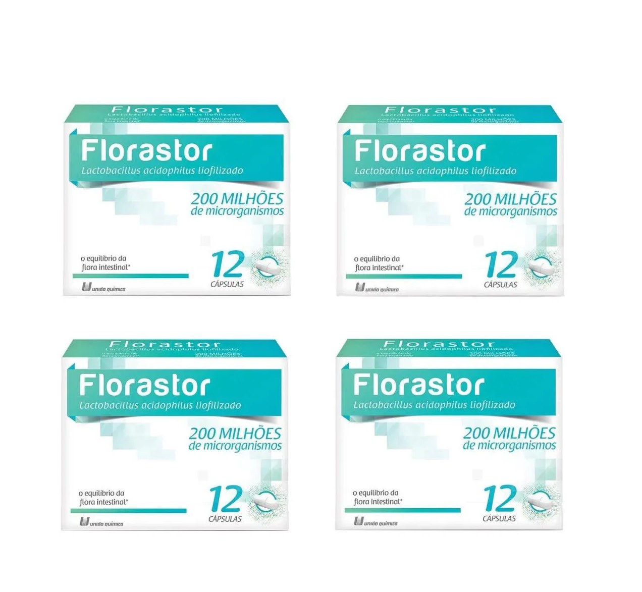 Kit 4 Suplemento Florastor Probiótico Lactobacillus 12cps