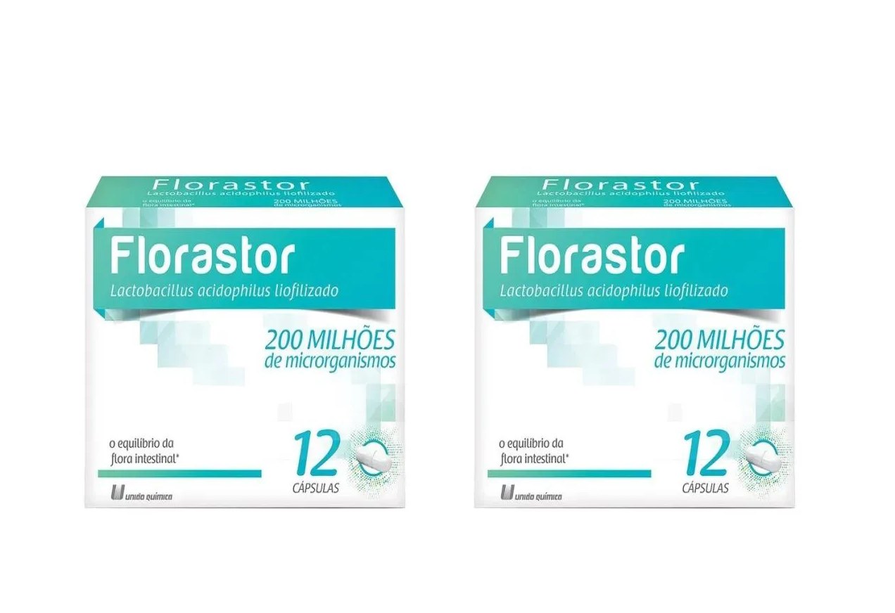 Kit 2 Suplemento Florastor Probiótico Lactobacillus 12cps