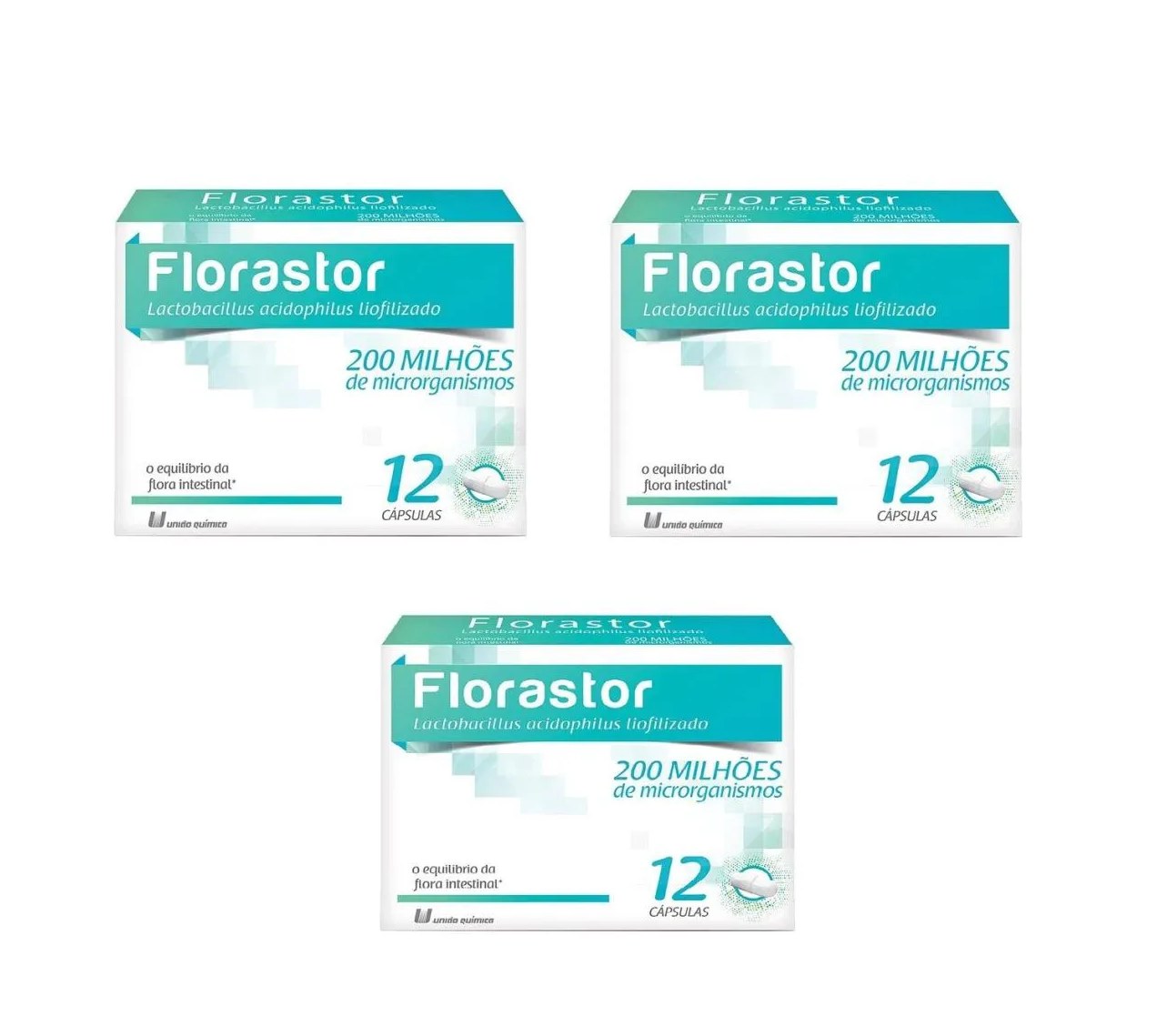 Kit 3 Suplemento Florastor Probiótico Lactobacillus 12cps