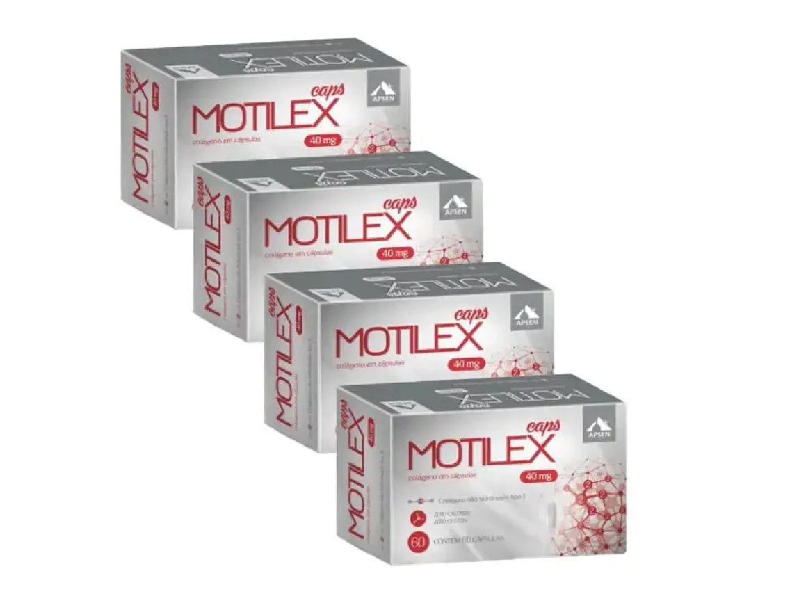 Motilex Kit C/4 Caixas C/60 cápsulas Cada - Colágeno Tipo 2 Puro