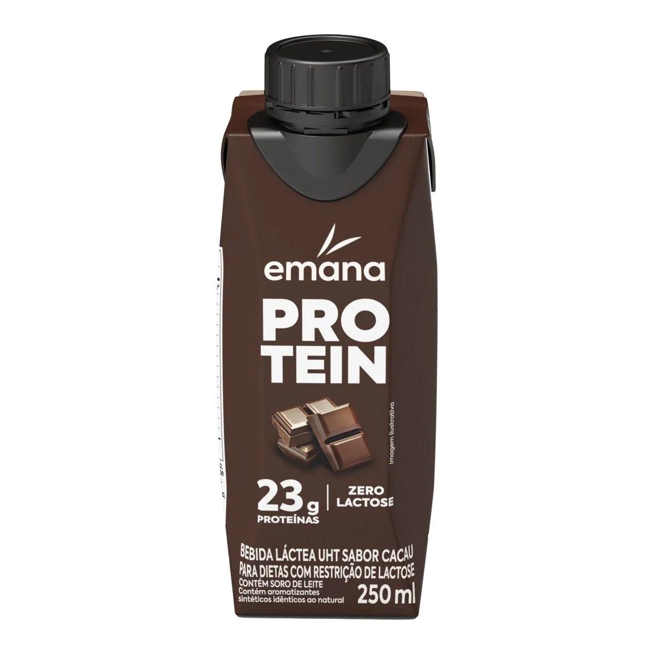 Bebida Proteica Emana Protein Zero Lactose Cacau 23g Proteína 250ml