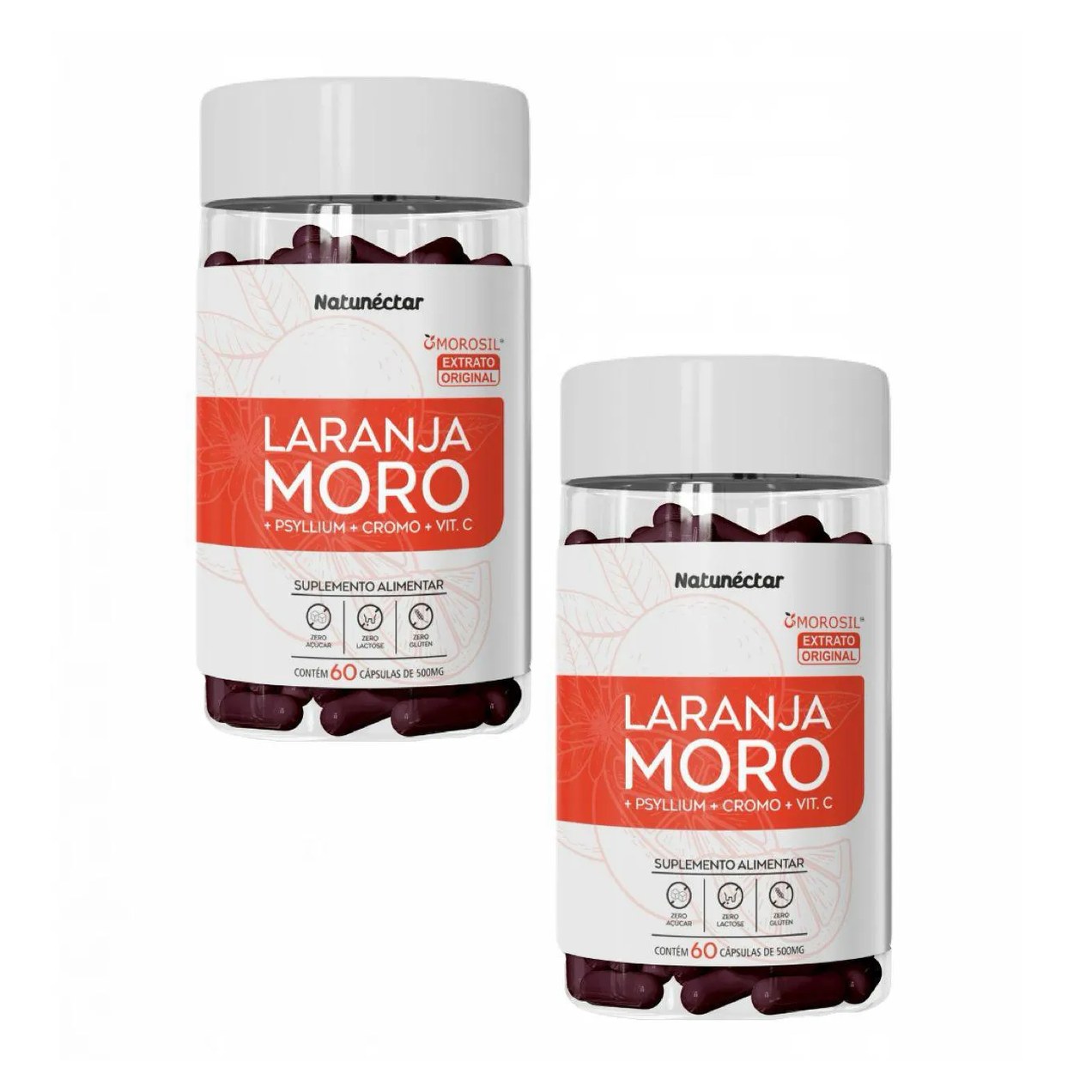 2x Laranja Moro - Morosil - 500mg - 60 cápsulas