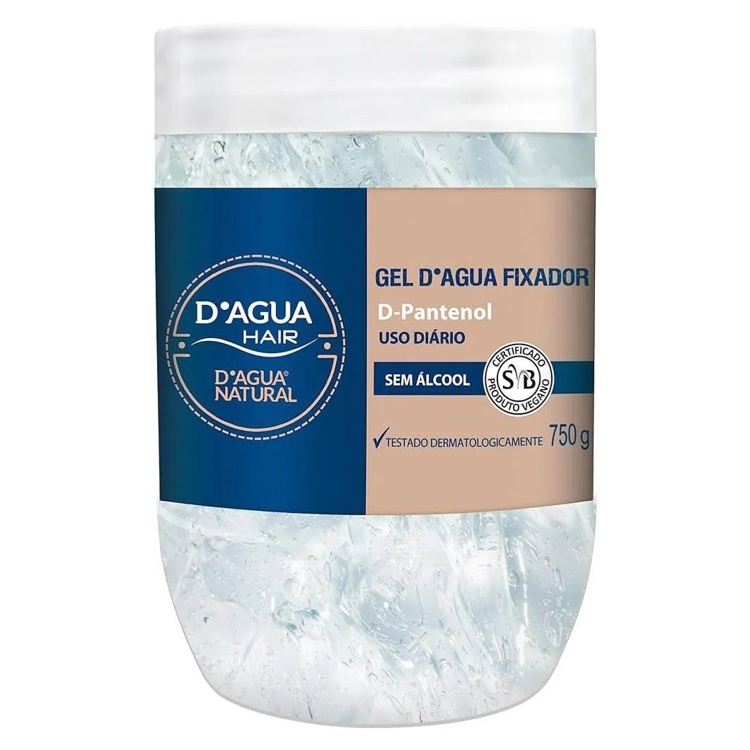 Gel Dagua Fixador para Uso Diario 750g D'agua Natural