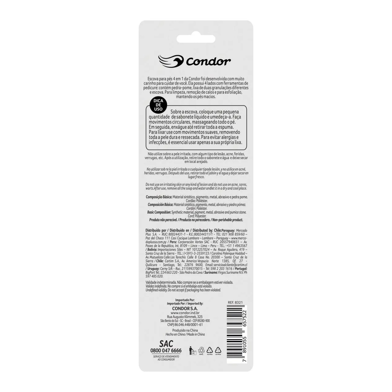 Escova para Pés 4 em 1 Condor Spa