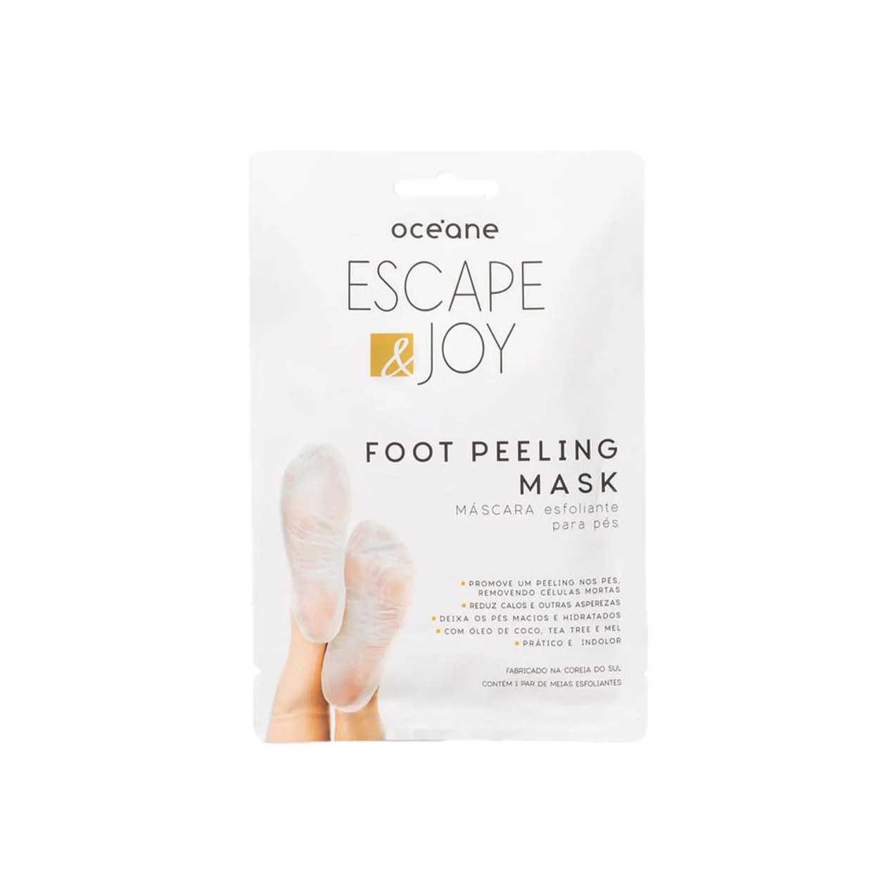 Máscara Esfoliante para Pés com Óleo de Coco - Foot Peeling Mask - Océane