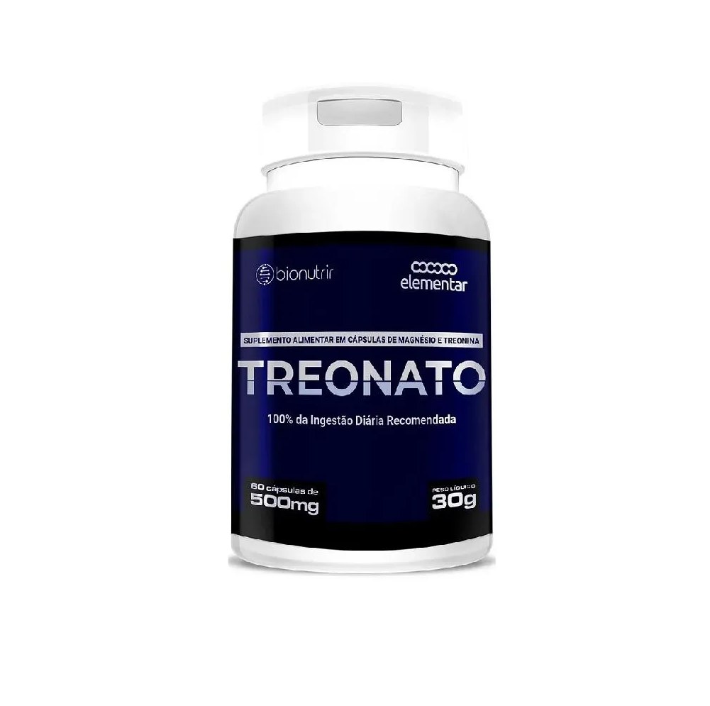 Magnésio Treonato 500mg (60 Cápsulas) - Bionutrir