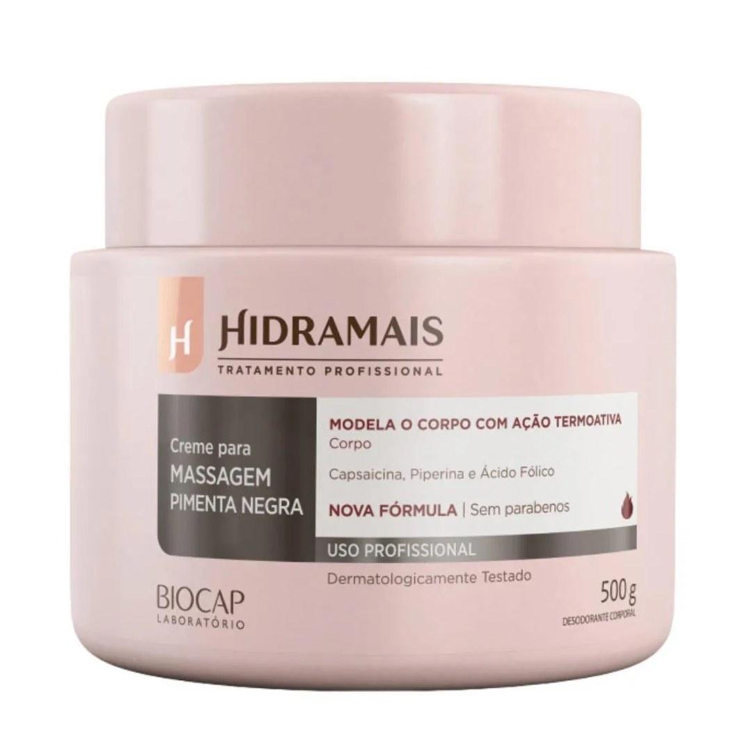 Creme para Massagem Pimenta Negra 500gr Hidramais
