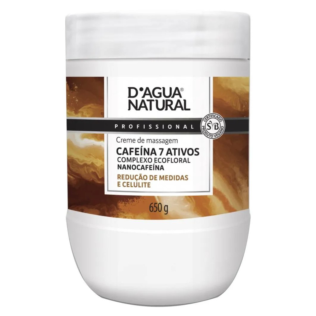 Creme Massagem Redutora Cafeina 7 Ativos 650g Dagua Natural