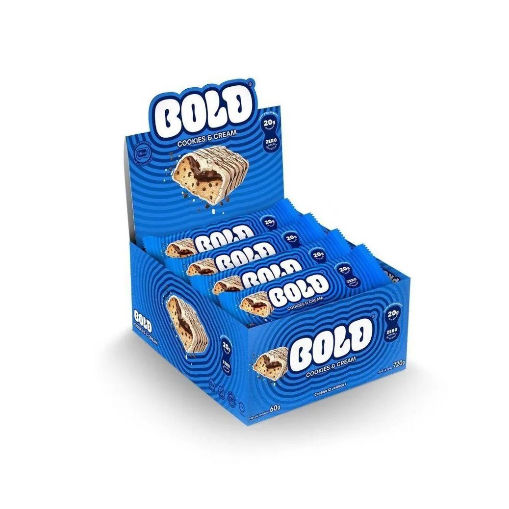 Bold Bar Display (12 Unid de 60G) - Sabor: Cookies E Cream.