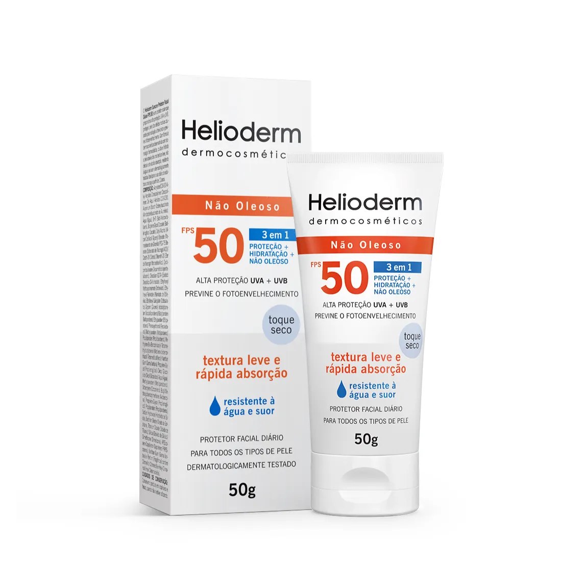 Protetor Solar Facial Fluido FPS 50 Helioderm Suncare 50g
