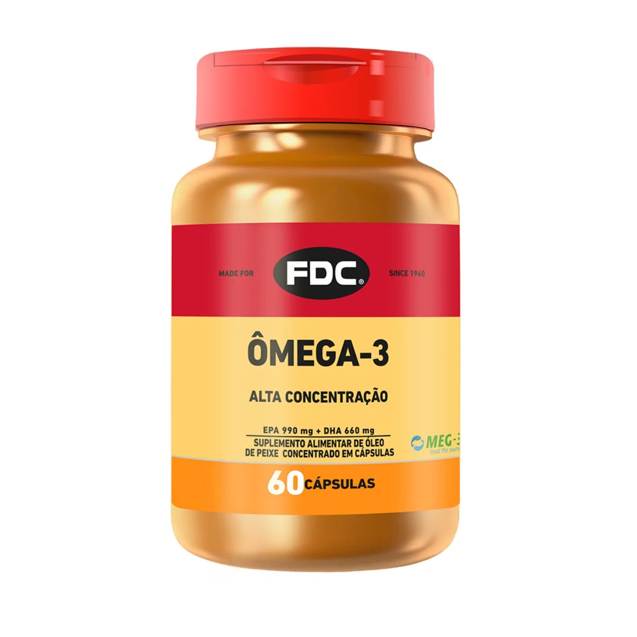 Ômega-3 Alta Concentração 3.300mg FDC com 60 cápsulas