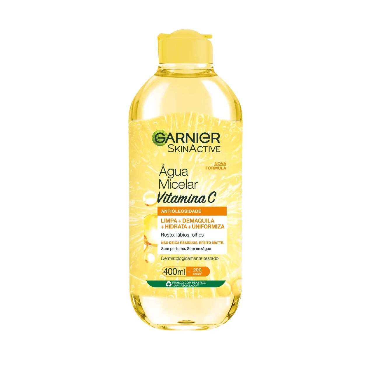 Água Micelar Garnier SkinActive Antioleosidade Vitamina C Oil Free com Limpeza Facial que Controla o Brilho 400ml