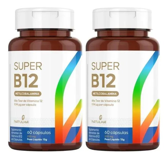 Kit 2x Super B12 414% (metilcobalamina) Idr 60 cápsulas - Natulha