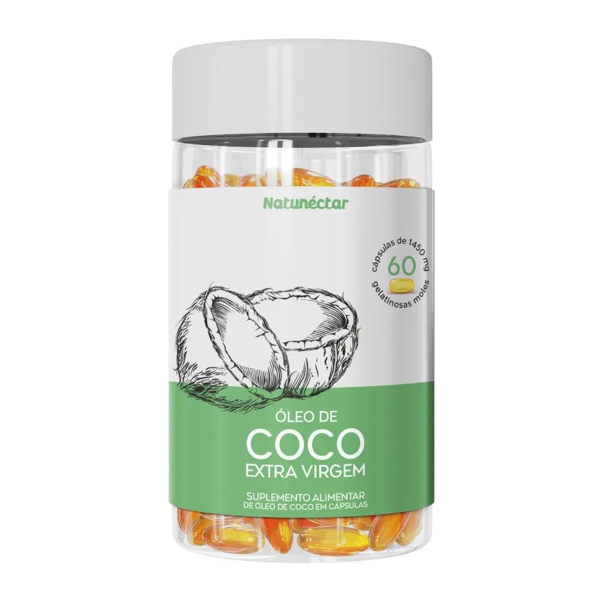 Óleo de Coco Extra Virgem 1000mg 60 Cápsulas - Natunéctar