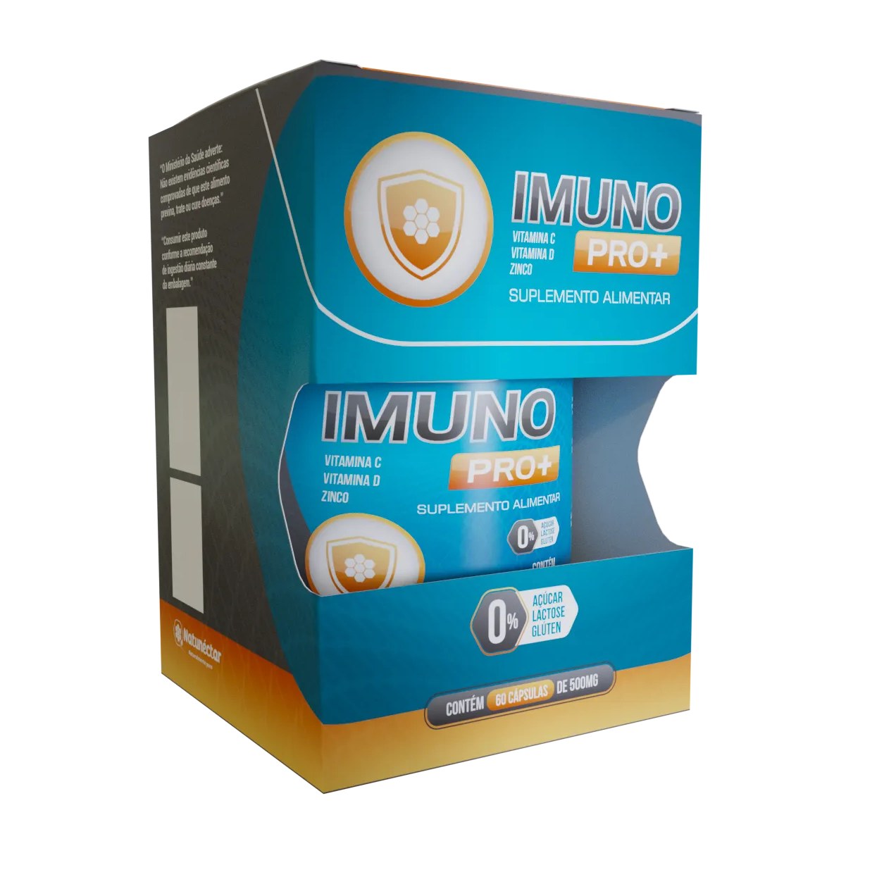 ImunoPro+ Vitamina C + Vitamina D + Zinco + Própolis 500mg 60 Capsulas