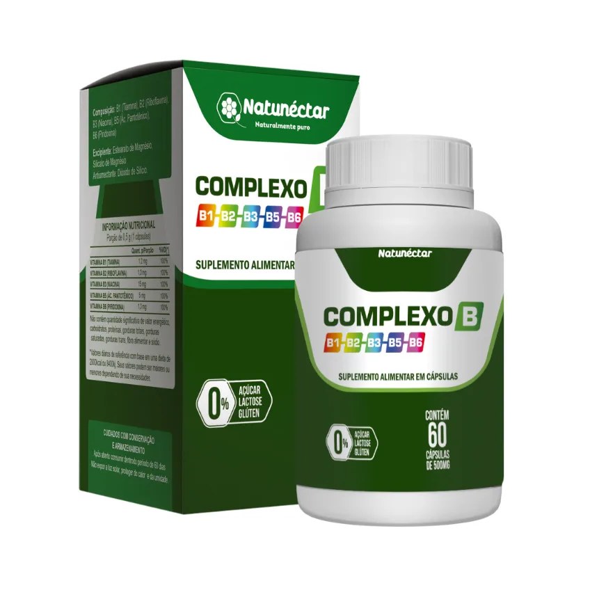 Complexo B 500mg 60 Capsulas - Natunéctar