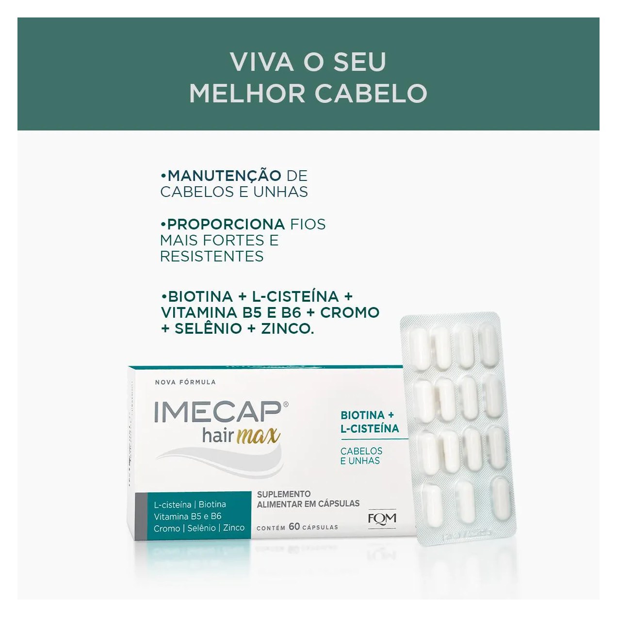 Kit Imecap Hair Max Cabelos e Unhas 60 + 30 cápsulas