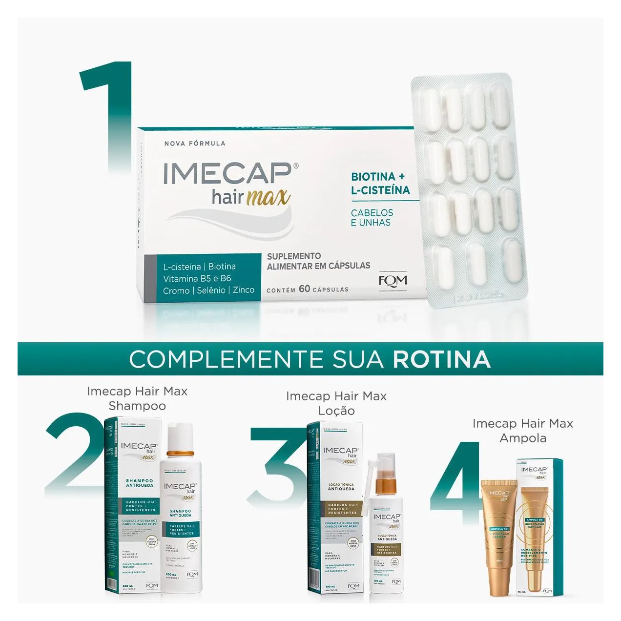 Kit Imecap Hair Max Cabelos e Unhas 60 + 30 cápsulas