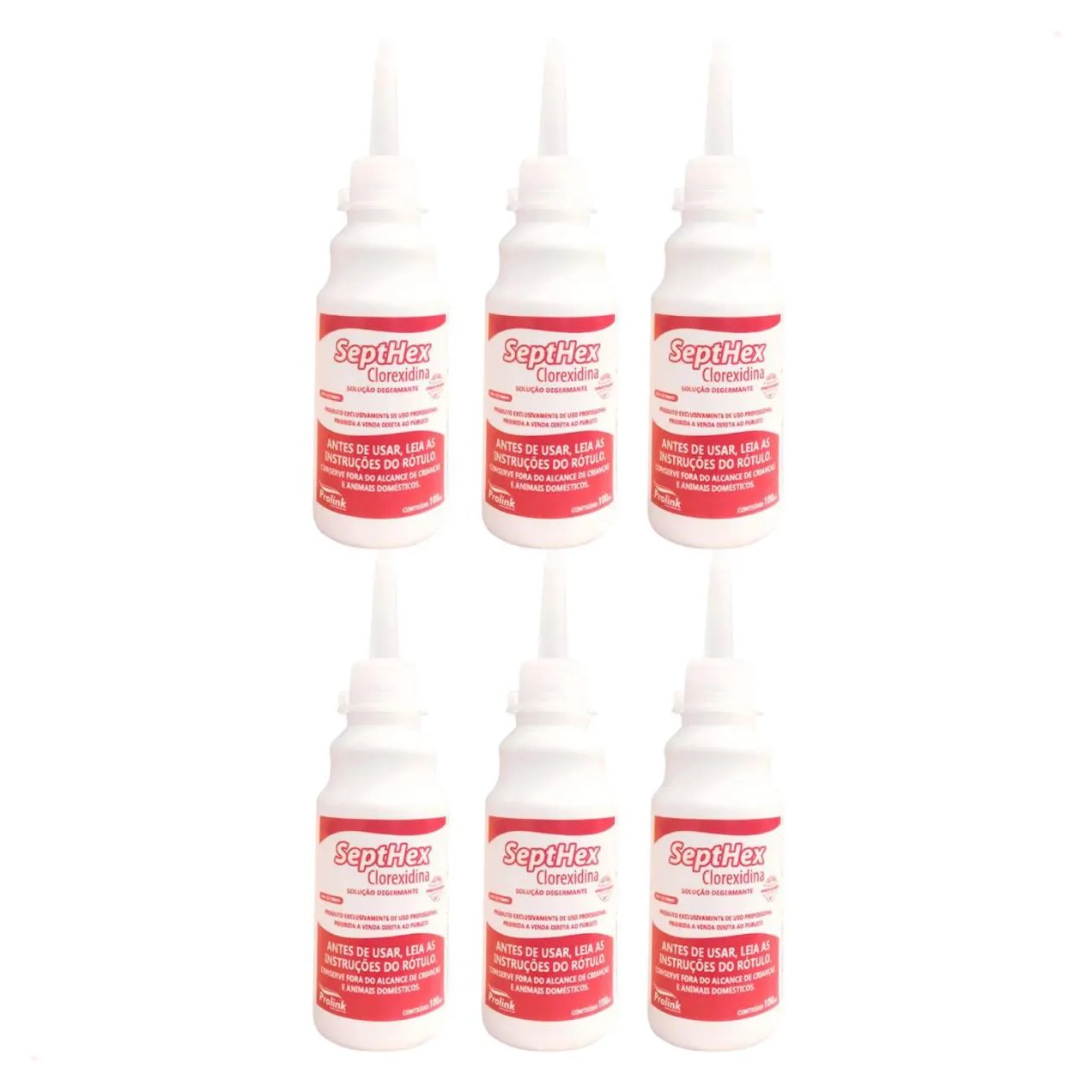 Kit com 6 Clorexidina Aquosa 0,5% 100 Ml Antisséptico - Full