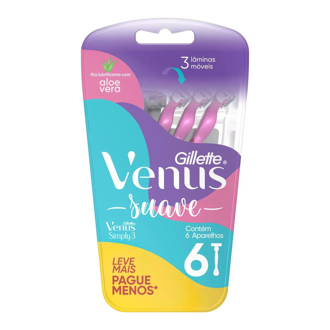 Depilador Descartável Gillette Venus Suave 6 unidades