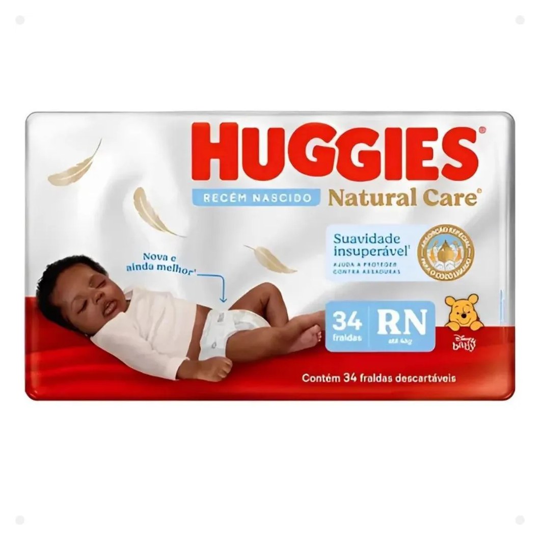 Fraldas Descartáveis Huggies Recém Nascido Rn 34un