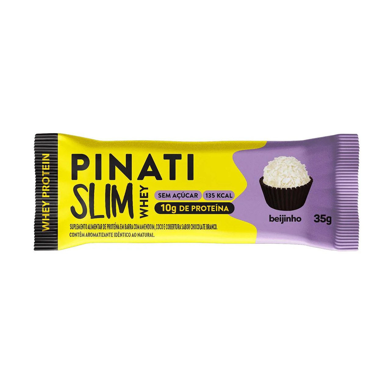Barra de Proteína Pinati Slim Whey Beijinho Sem Açúcar 35g