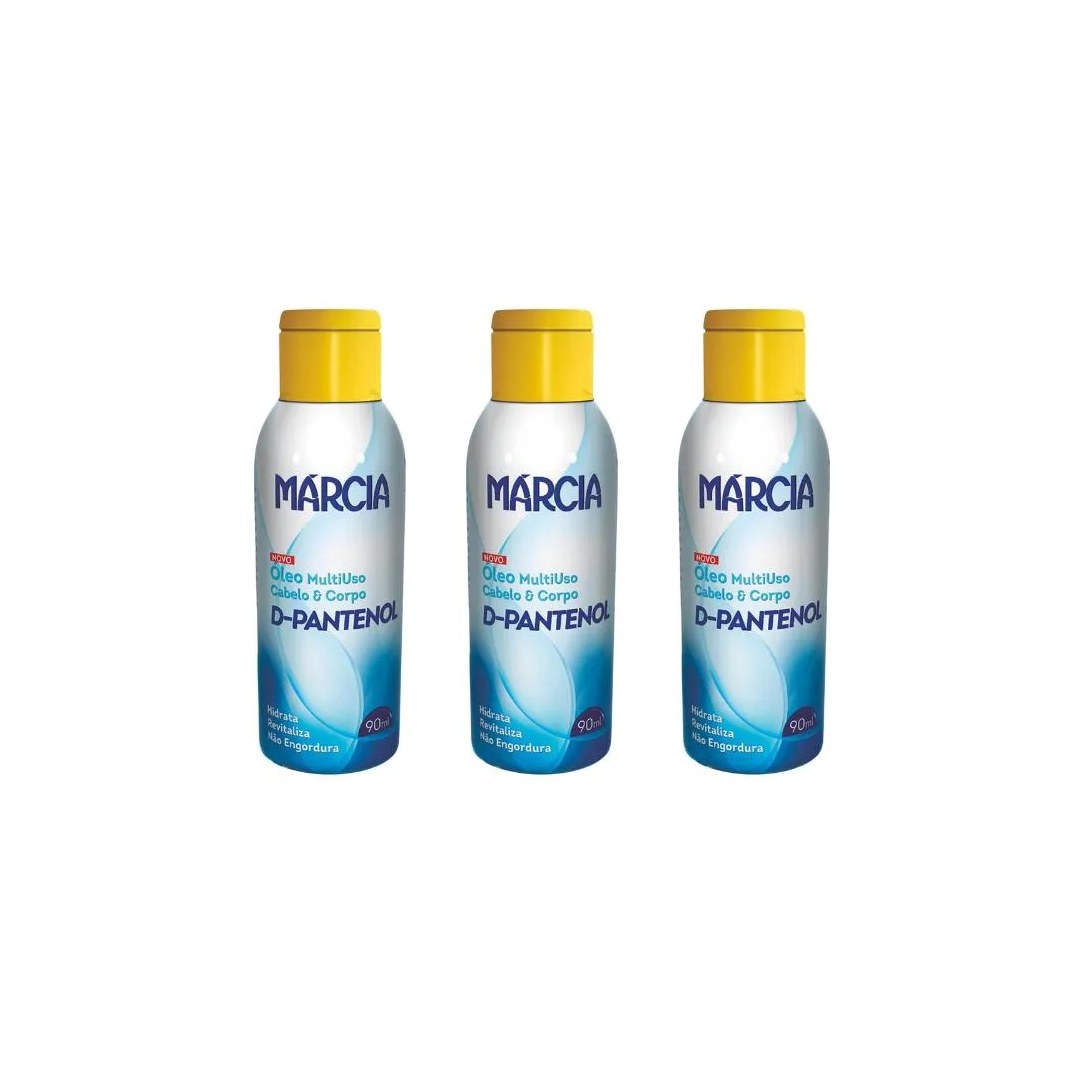 Oleo Cabelo e Corpo Marcia 90ml D - Pantenol - Kit C / 3un
