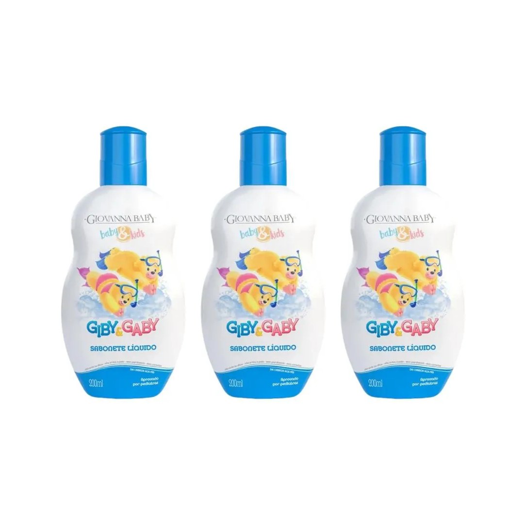 Sabonete Liquido Giovanna Baby Giby 200ml - Kit C / 3un