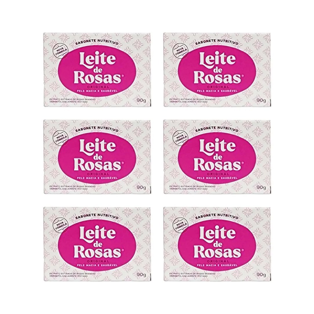 Sabonete Leite de Rosas Barra 90g - Kit C / 6un