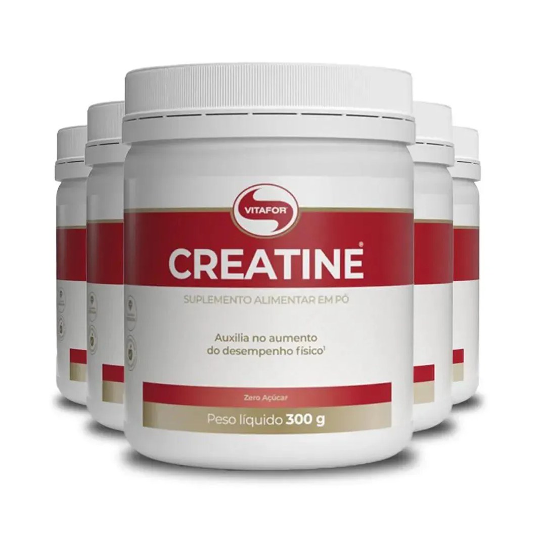 Kit 5 Creatina Monohidratada Creatine Vitafor 300g