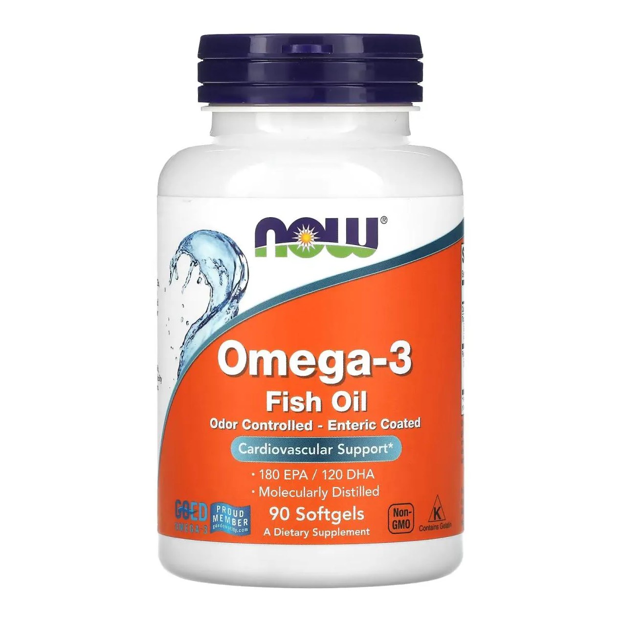 Omega-3 Revestimento Enterico 90 Softgels - Now Foods